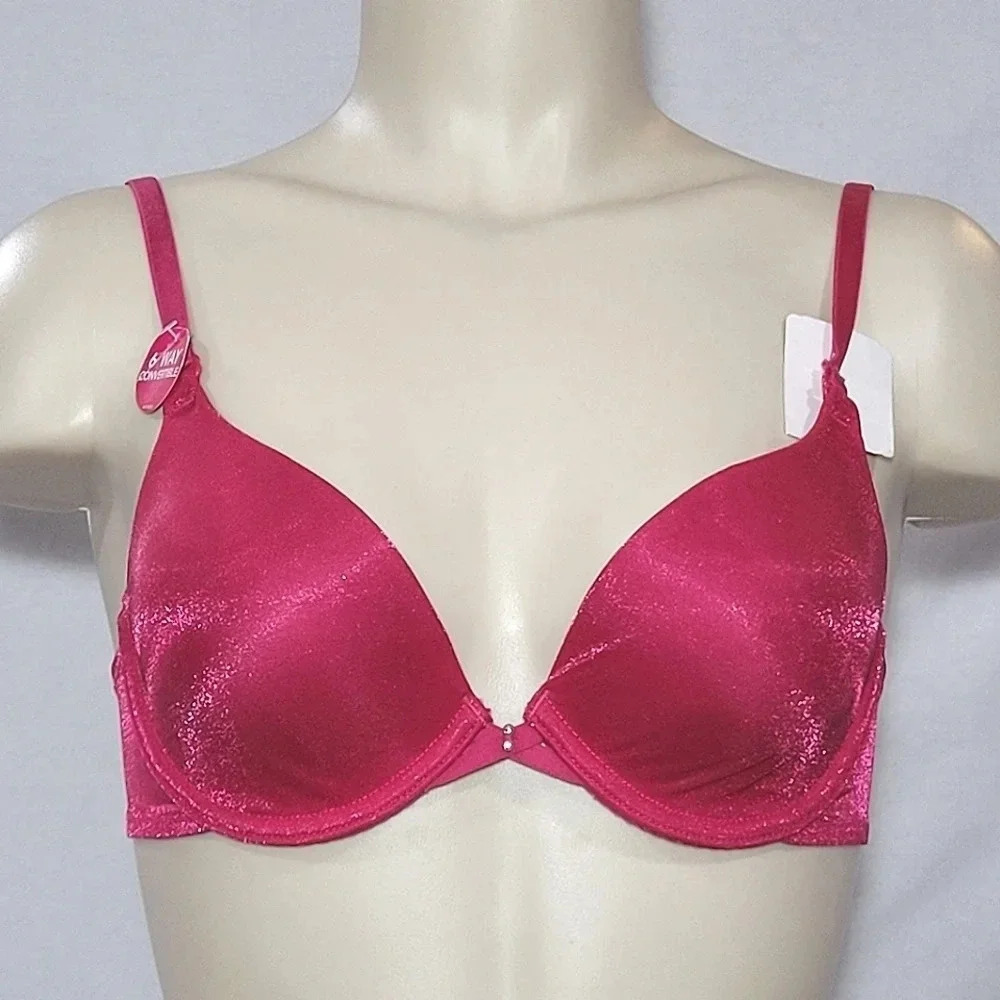 34B Lily Of‎ France 2177100 Your Perfect T-Shirt Underwire Bra 34B Glitzed Pink